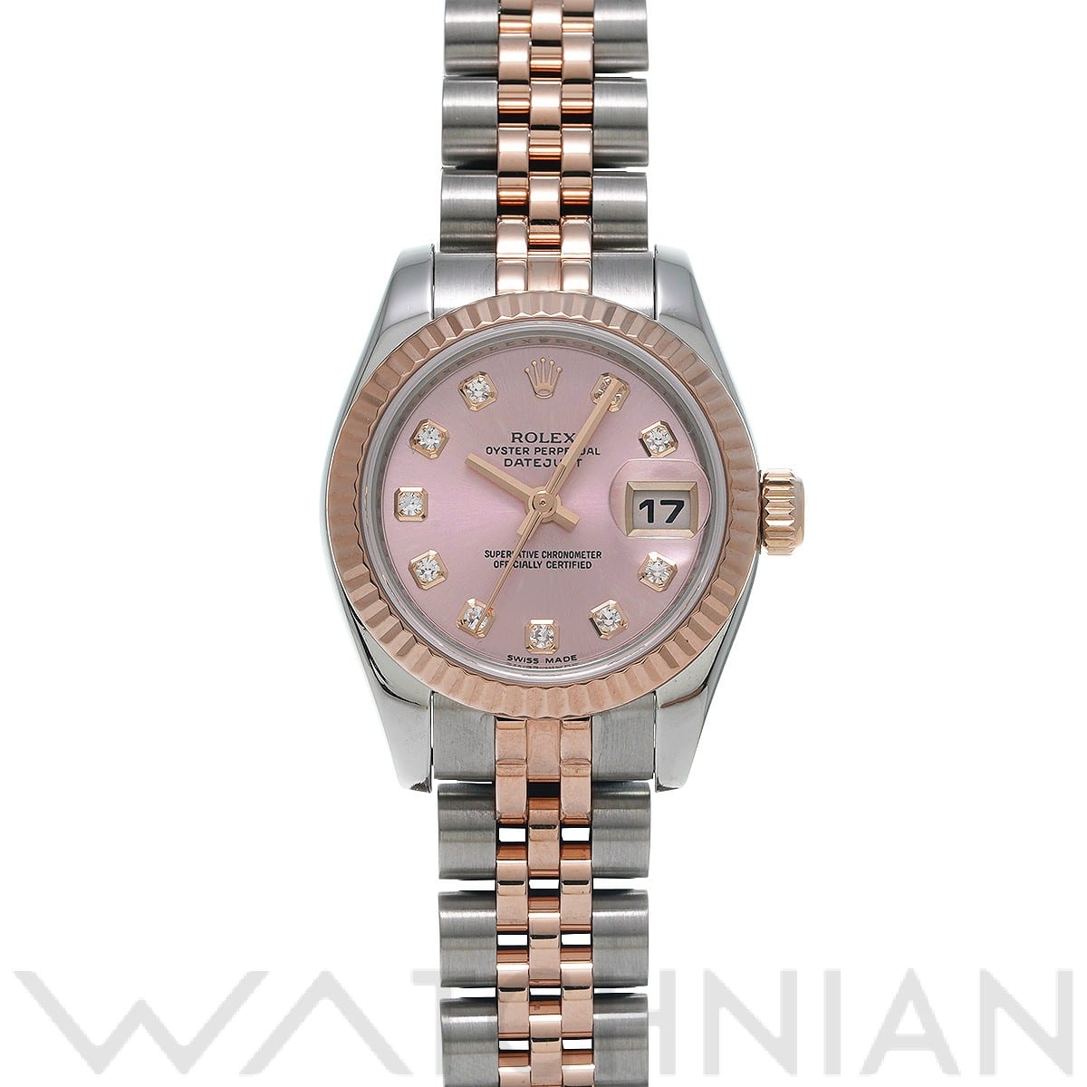 ロレックス レディ デイトジャスト 26 179171G ピンク/ダイヤモンド レディース 時計 【中古】【wristwatch】