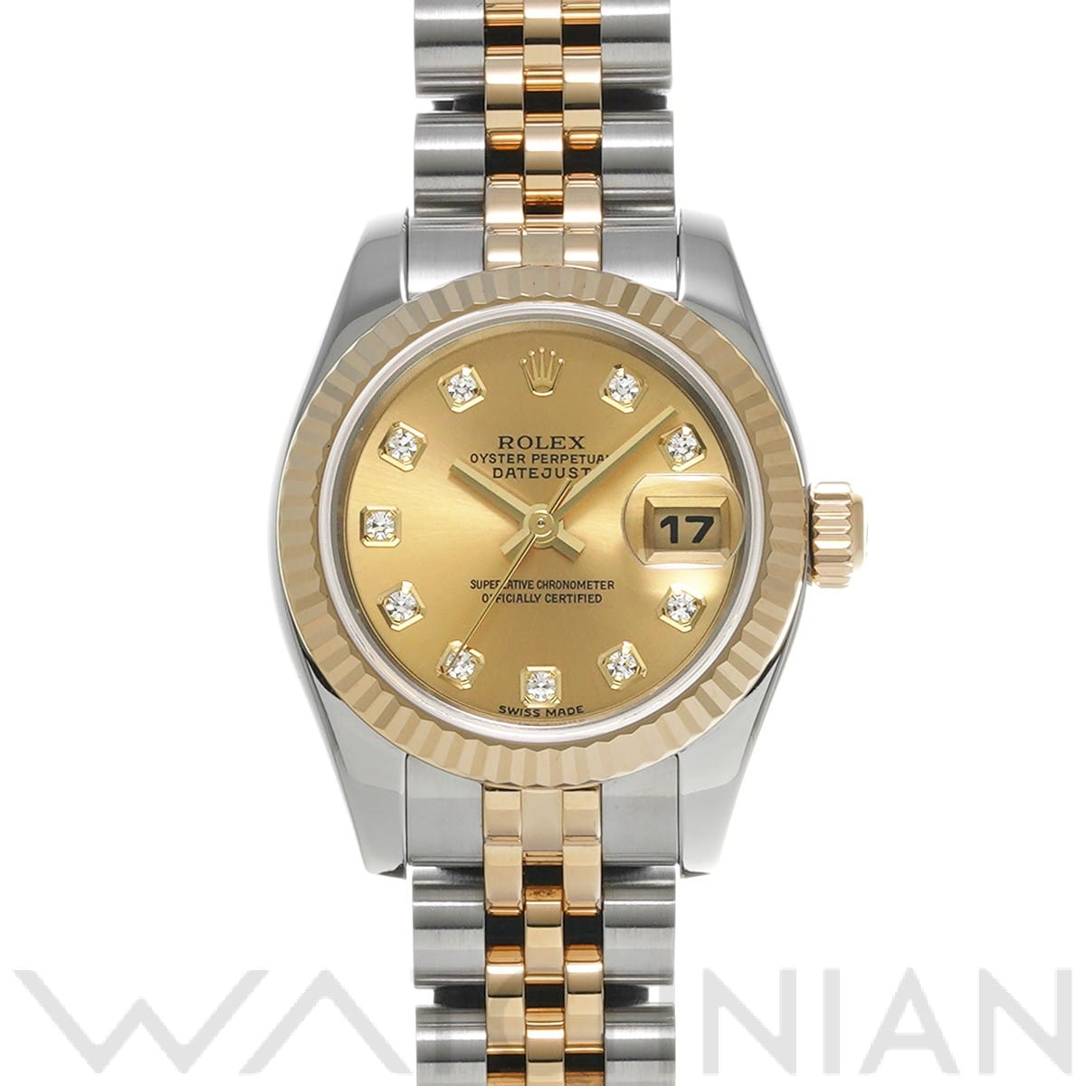 ロレックス レディ デイトジャスト 26 179173G シャンパン/ダイヤモンド レディース 時計 【中古】【wristwatch】