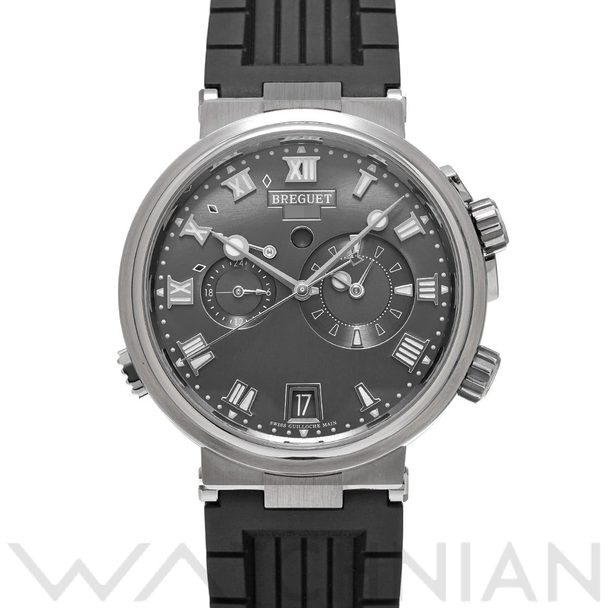 マリーン アラーム ミュージカル 5547TI/G2/5ZU スレートグレー ブレゲ Breguet メンズ 【中古】