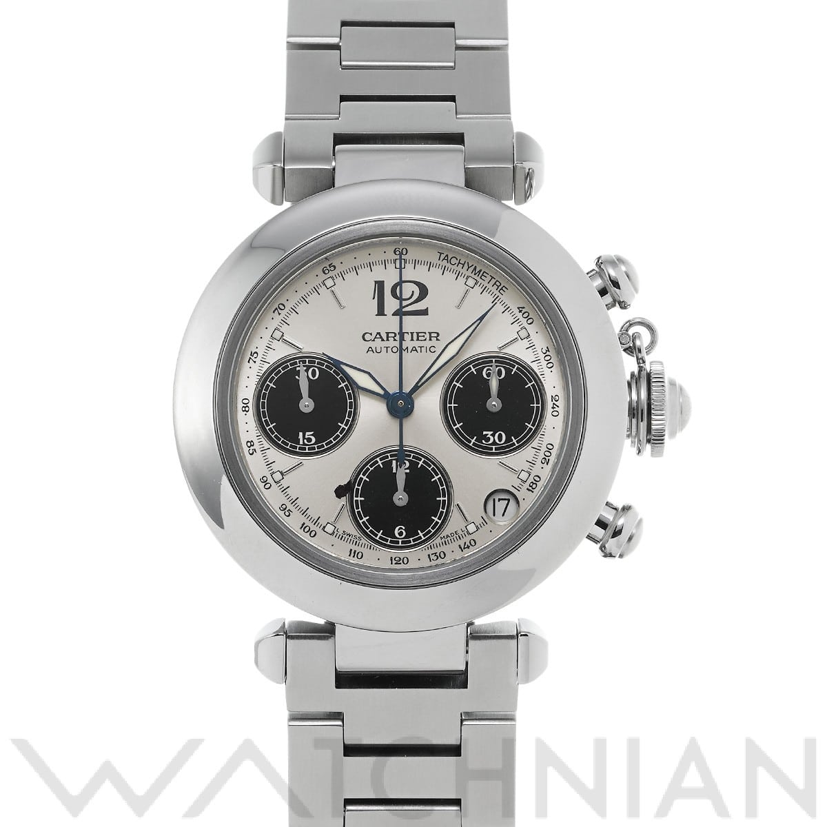 カルティエ / CARTIER パシャC クロノグラフ W31048M7 シルバー/ブラック ユニセックス 時計 【中古】【wristwatch】