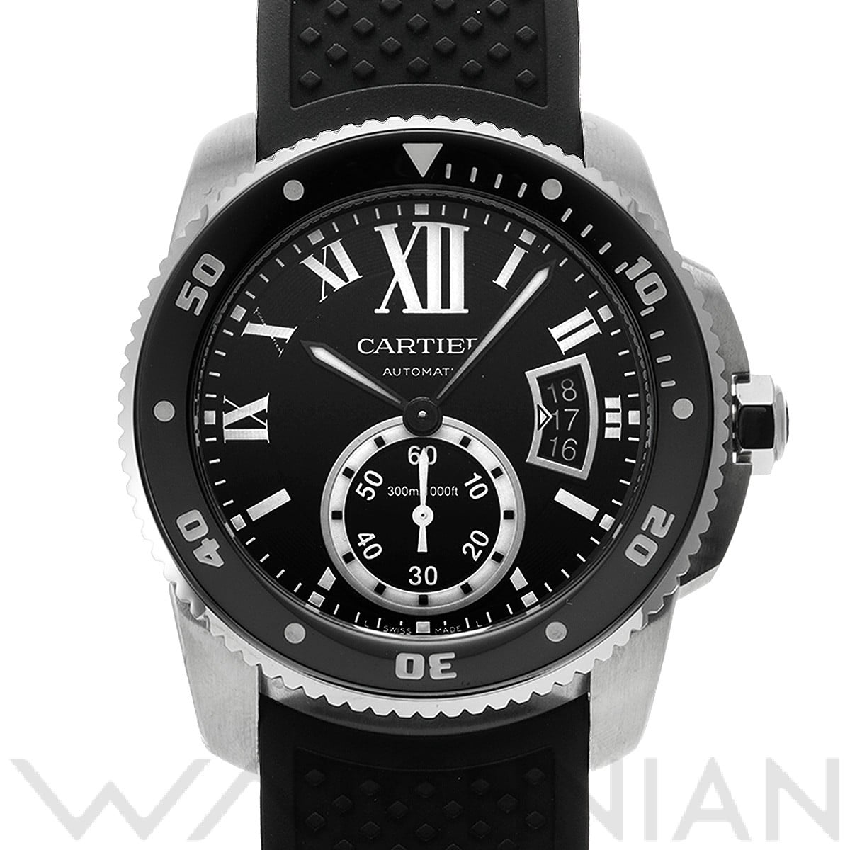 カリブル ドゥ カルティエ ダイバー W7100056 ブラック カルティエ CARTIER メンズ 【中古】