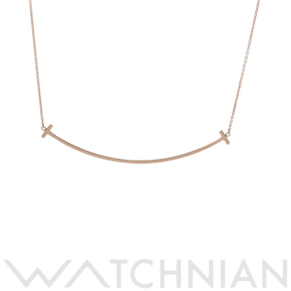 ティファニー Tスマイル ネックレス ラージ ゴールド K18ピンクゴールド PG レディース ジュエリー 【中古】【jewelry】