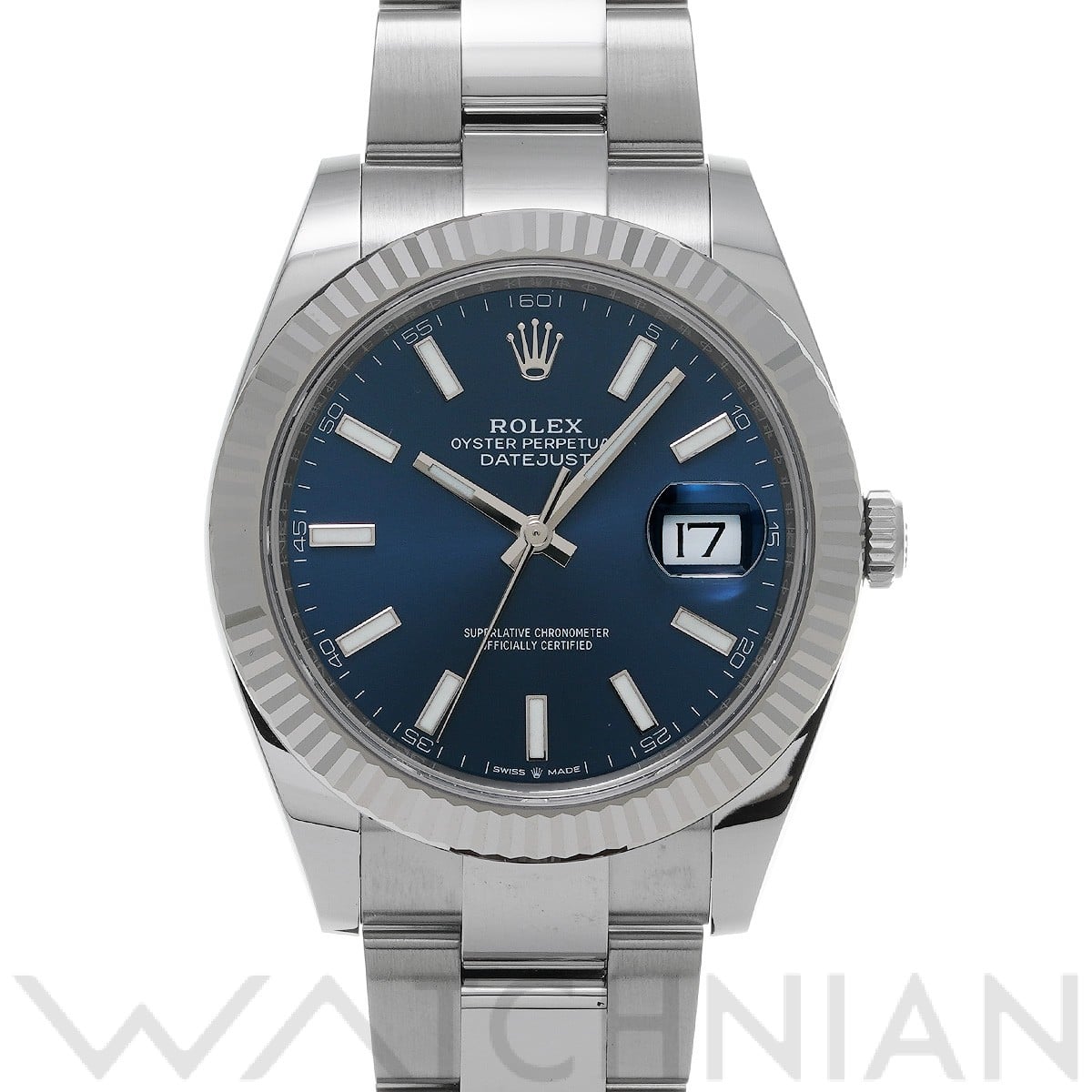 ロレックス デイトジャスト 41 126334 ブライトブルー メンズ 時計 【中古】【wristwatch】