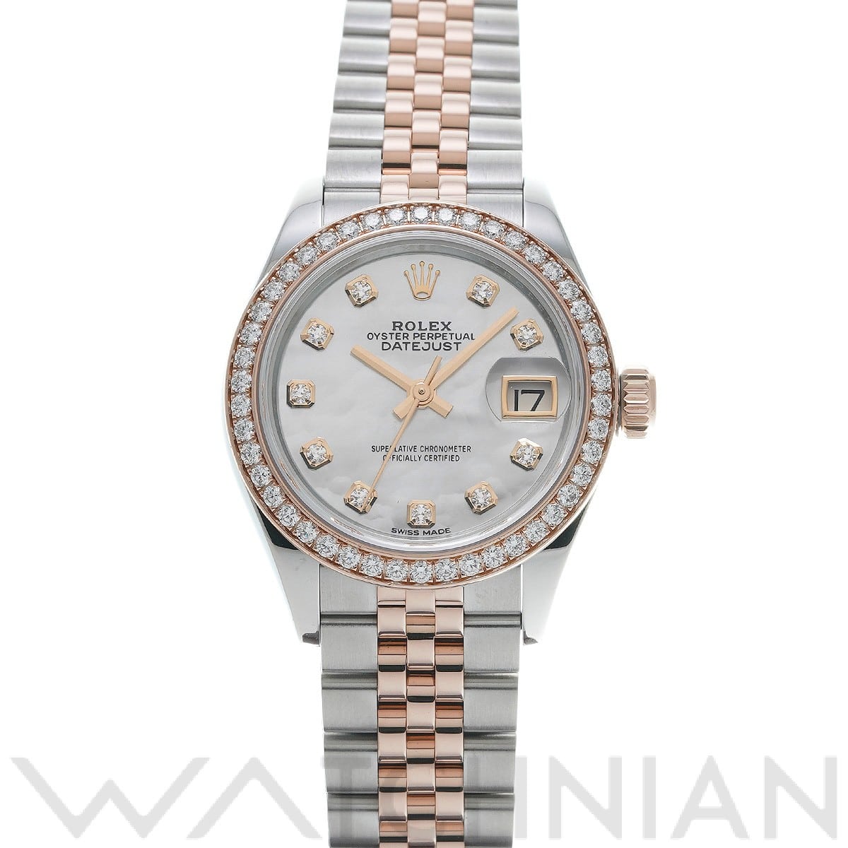 ロレックス レディ デイトジャスト 28 279381RBR ホワイトシェル/ダイヤモンド レディース 時計 【中古】【wristwatch】