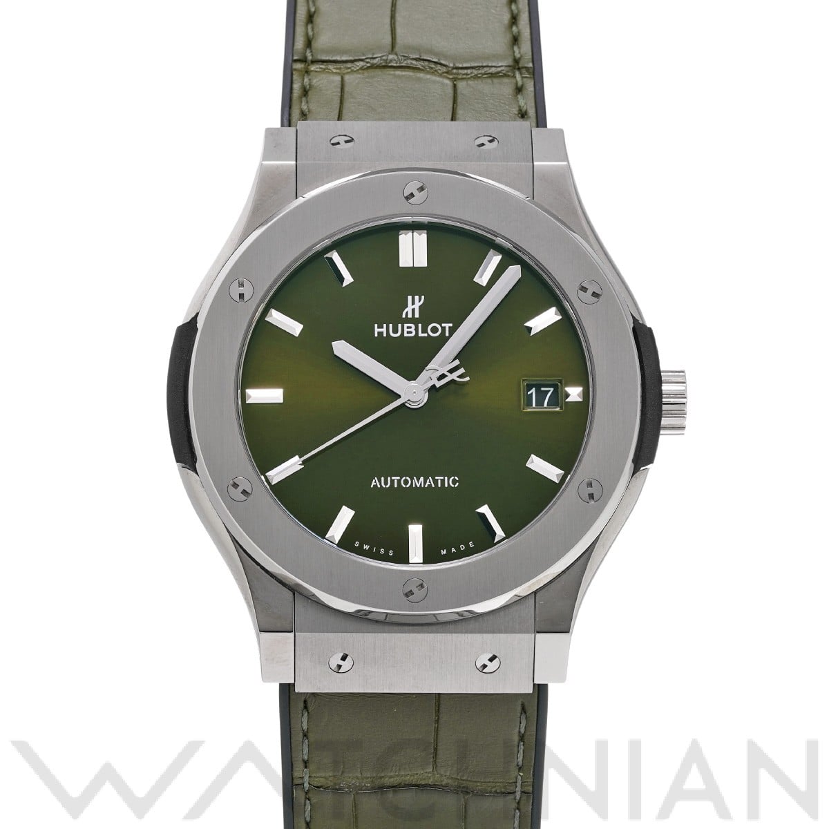 クラシックフュージョン チタニウム グリーン 511.NX.8970.LR グリーン ウブロ HUBLOT メンズ 【中古】