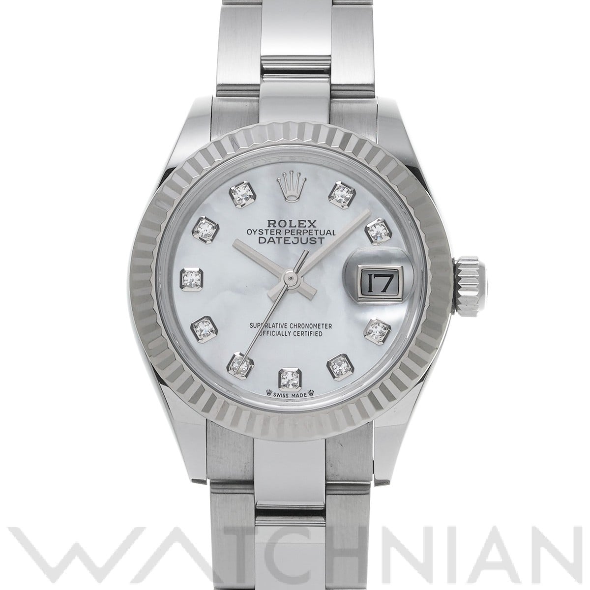 ロレックス レディ デイトジャスト 28 279174NG ホワイトシェル/ダイヤモンド レディース 時計 【中古】【wristwatch】