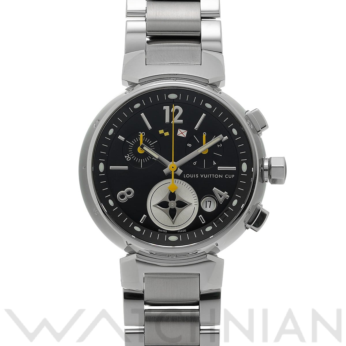 ルイ ヴィトン タンブール ラブリーカップ MM Q132G2 ブラック ユニセックス 時計 【中古】【wristwatch】