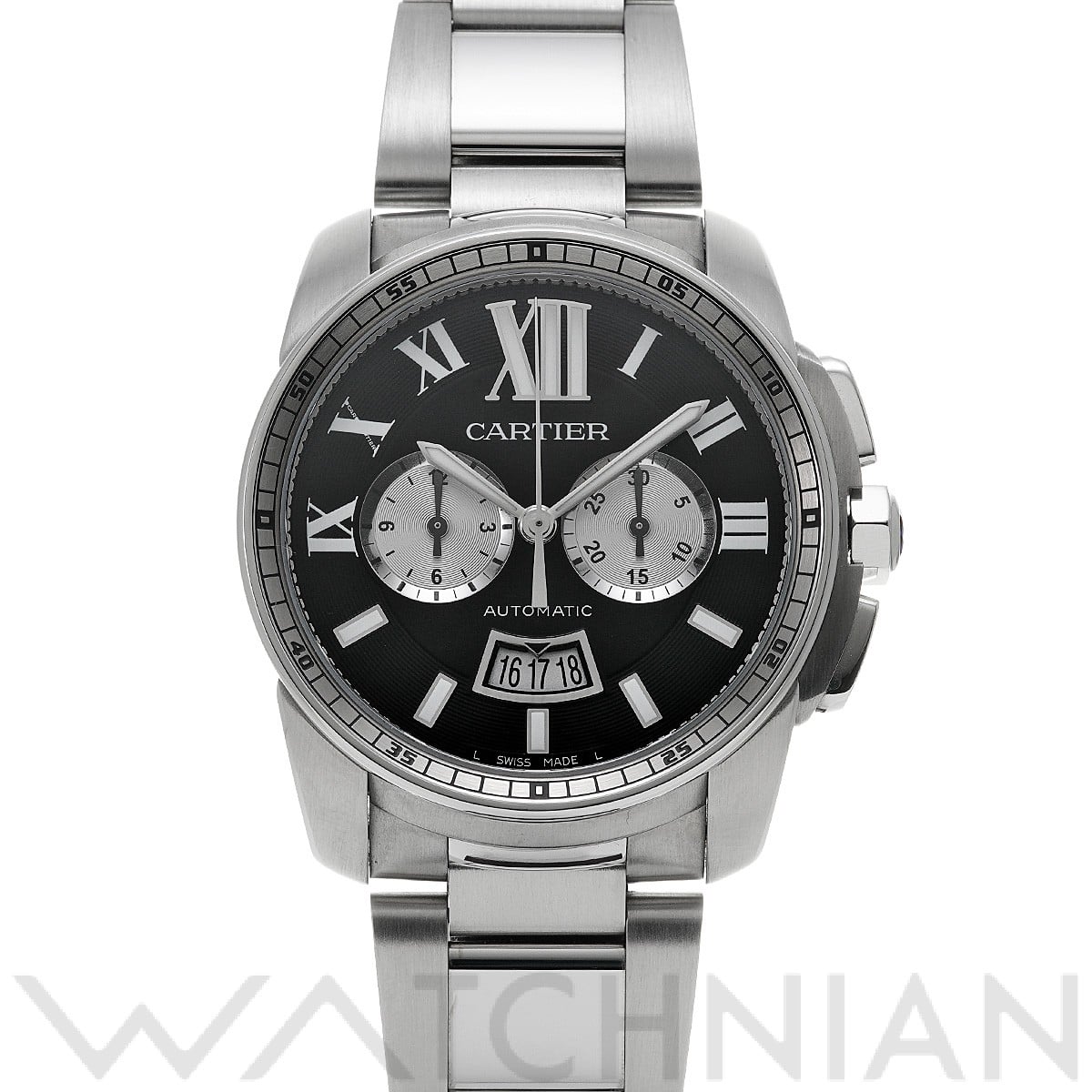 カルティエ / CARTIER カリブル ドゥ カルティエ クロノグラフ W7100061 ブラック/シルバー メンズ 時計 【中古】【wristwatch】