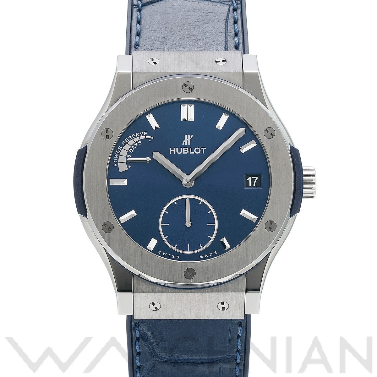 ウブロ / HUBLOT クラシックフュージョン チタニウム パワーリザーブ 8デイズ 516.NX.7170.LR ブルー メンズ 時計 【中古】【wristwatch】