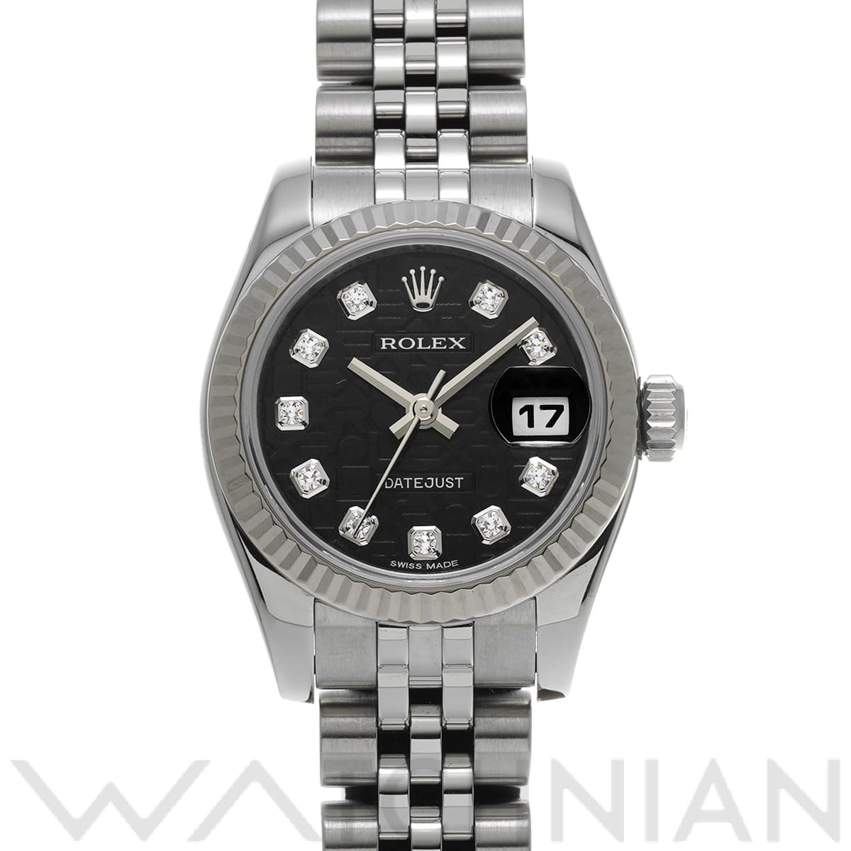 ロレックス レディ デイトジャスト 26 179174G ブラックコンピュータ/ダイヤモンド レディース 時計 【中古】【wristwatch】