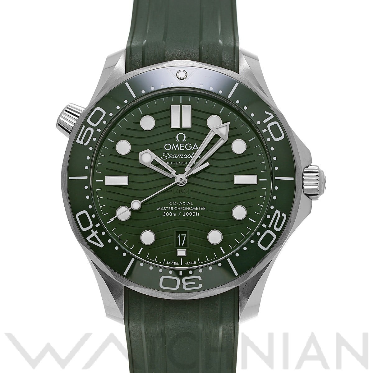 シーマスター ダイバー300 コーアクシャル マスタークロノメーター 210.32.42.20.10.001 グリーン オメガ OMEGA メンズ 【中古】