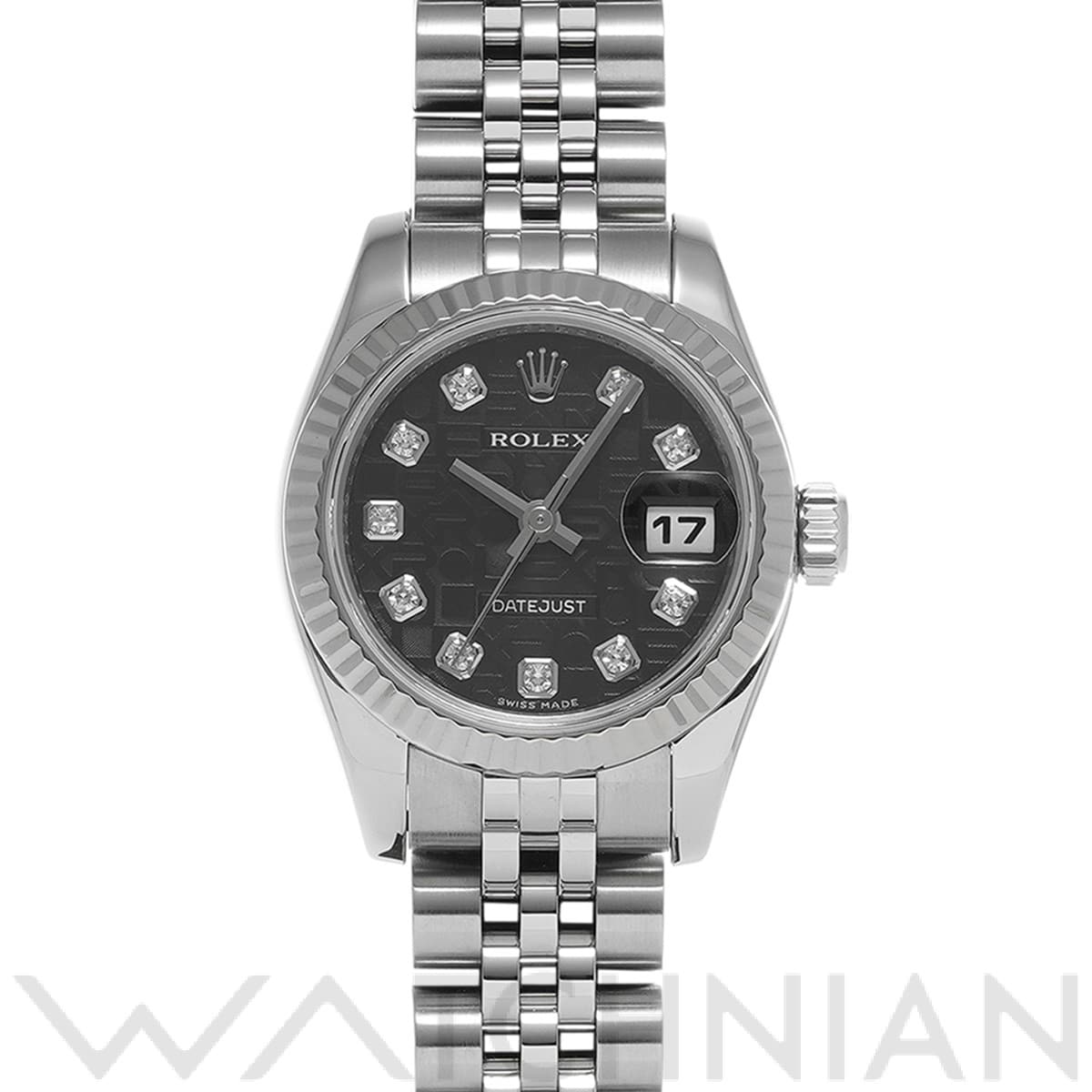 ロレックス レディ デイトジャスト 26 179174G ブラックコンピュータ/ダイヤモンド レディース 時計 【中古】【wristwatch】