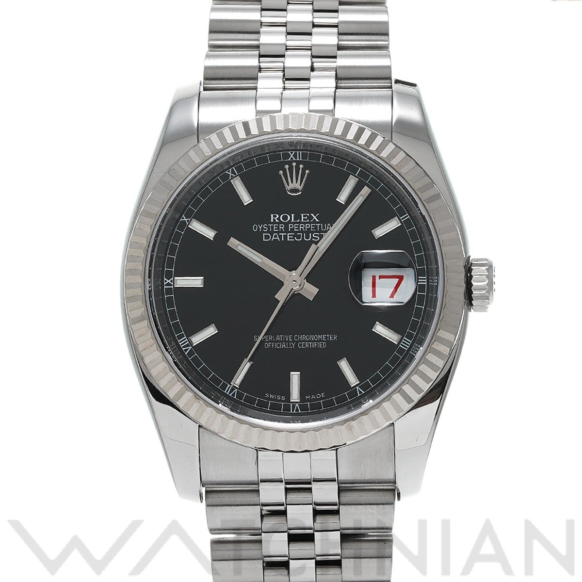 ロレックス デイトジャスト 36 116234 ブラック メンズ 時計 【中古】【wristwatch】