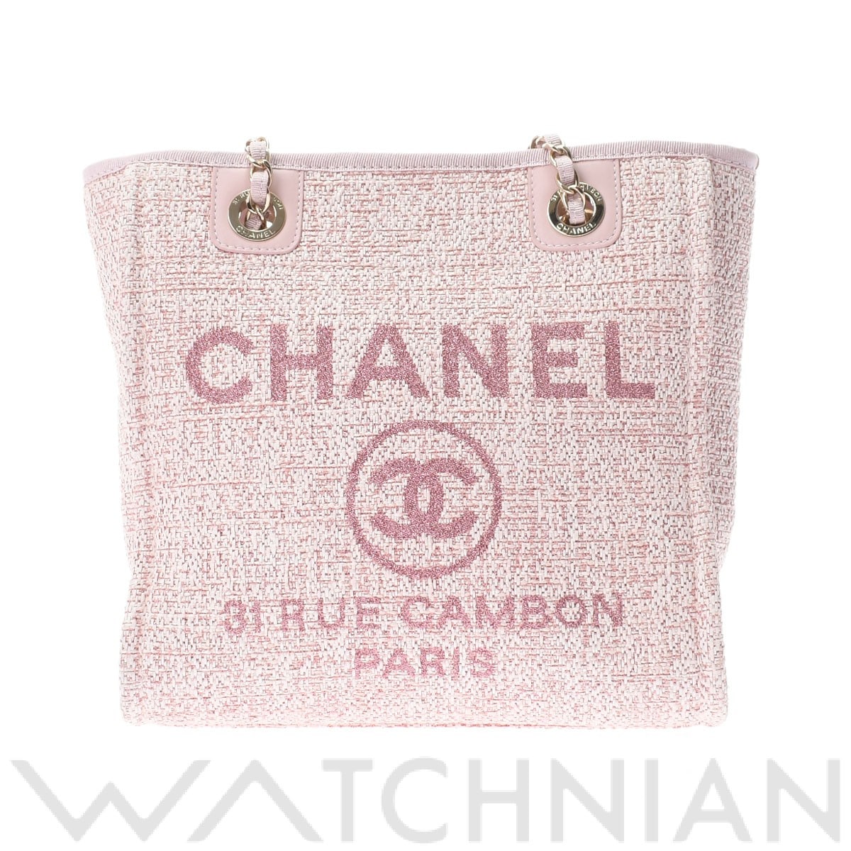 ドーヴィルPM ピンク/ゴールド金具 A66939 キャンバス/レザー CHANEL シャネル レディース 【中古】