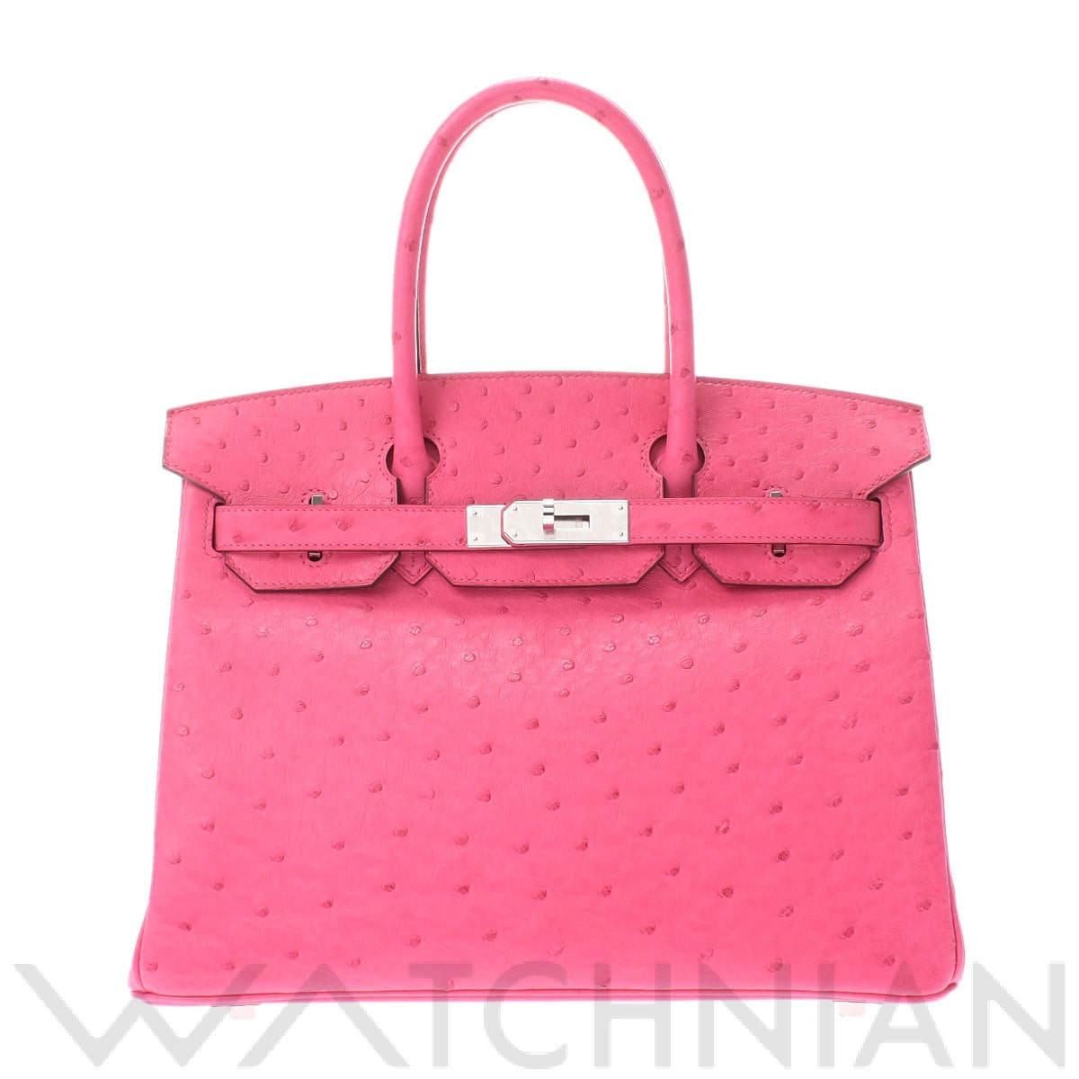 エルメス バーキン 30 ローズティリアン/パラジウム金具 オーストリッチ レディース バッグ 【中古】【bag】