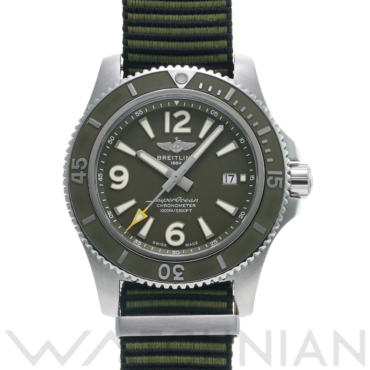 スーパーオーシャン オートマチック 44 アウターノウン A17367A11L1W1 マットグリーン ブライトリング BREITLING メンズ 【中古】