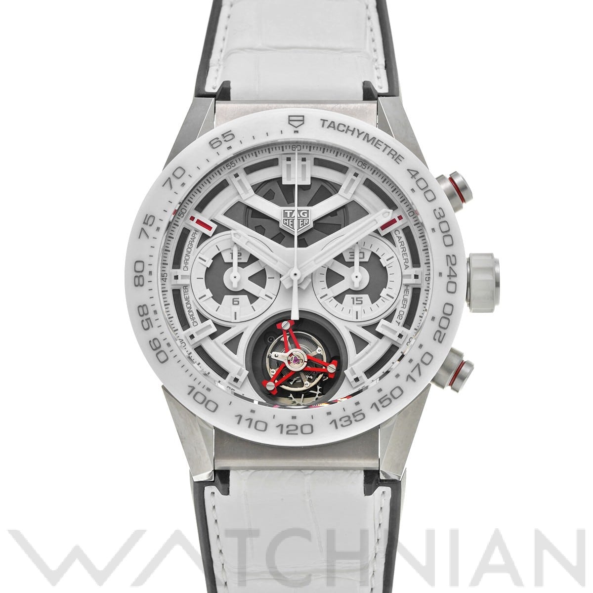 カレラ キャリバーホイヤー02T トゥールビヨン 銀座エディション CAR5A8S.EB0136 ホワイト タグ ホイヤー TAG HEUER メンズ 【中古】