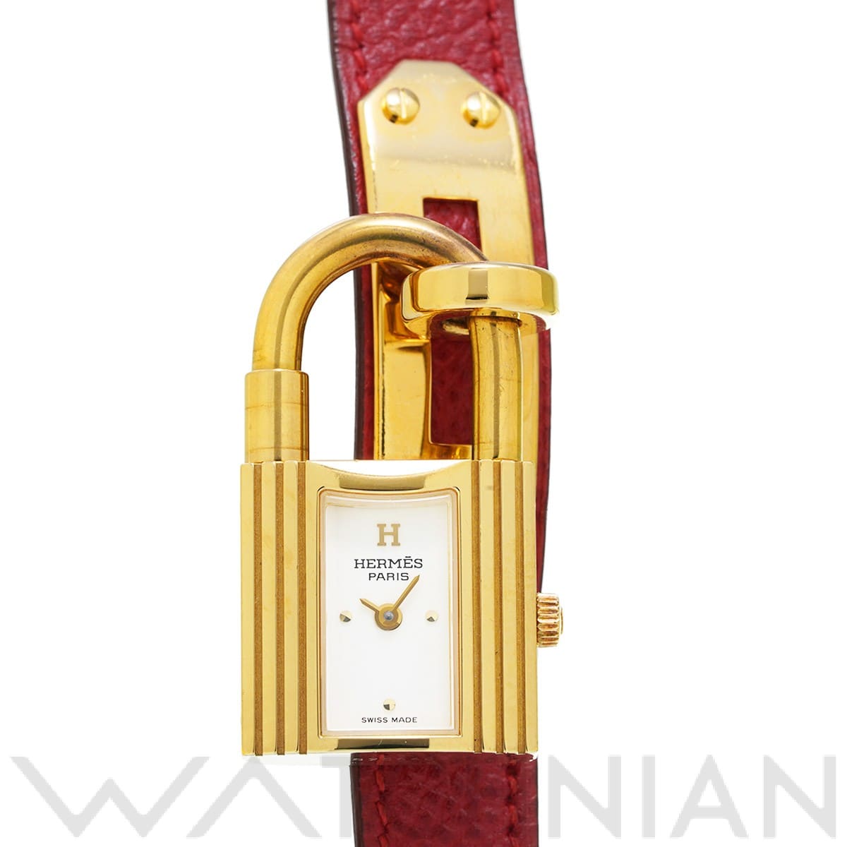 エルメス ケリーウォッチ KE1.201 ホワイト レディース 時計 【中古】【wristwatch】