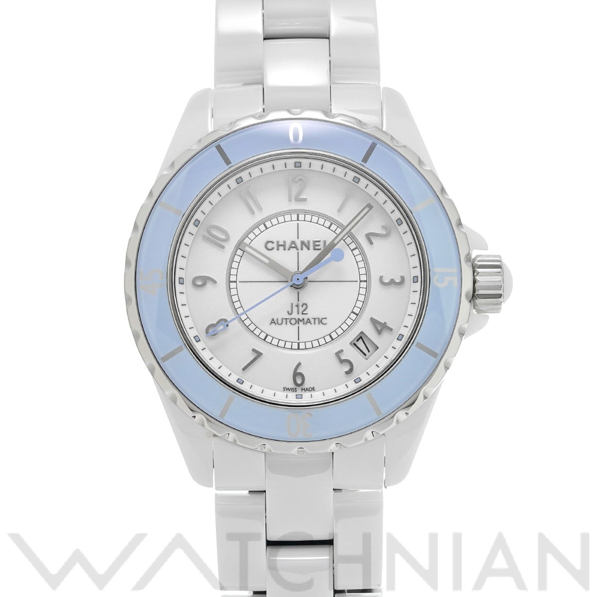 シャネル / CHANEL J12 ソフトブルー 38MM H4341 ホワイト メンズ 時計 【中古】【wristwatch】