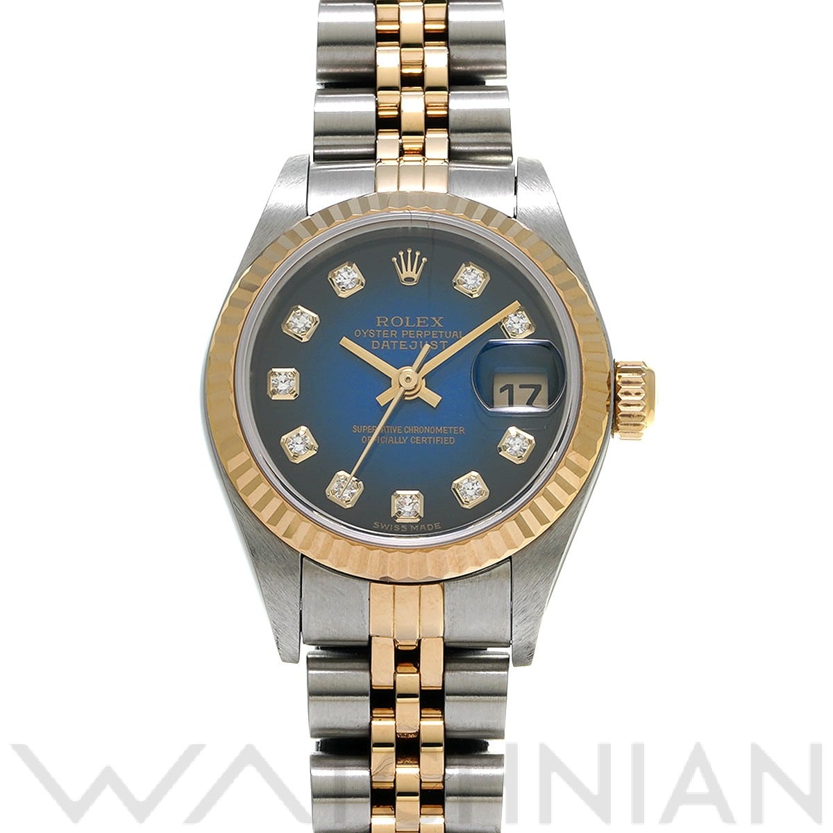 ロレックス デイトジャスト 79173G ブルー・グラデーション/ダイヤモンド レディース 時計 【中古】【wristwatch】