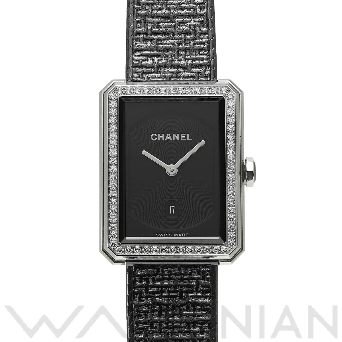 シャネル ボーイフレンド ツイード H5318 ブラック ユニセックス 時計 【中古】【wristwatch】