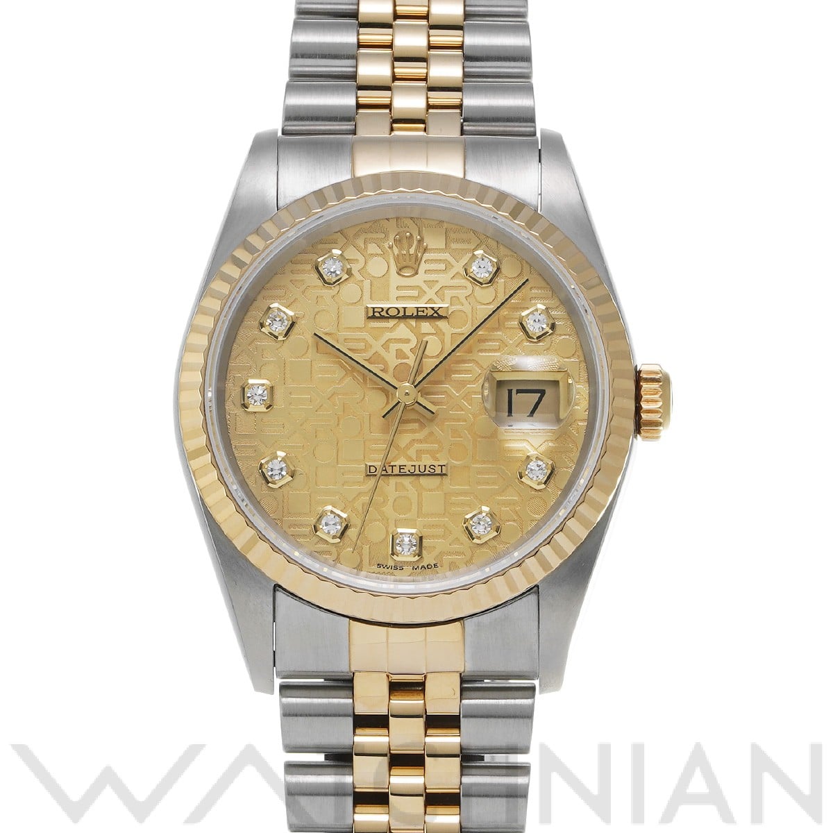 ロレックス デイトジャスト 16233G シャンパンコンピュータ/ダイヤモンド メンズ 時計 【中古】【wristwatch】