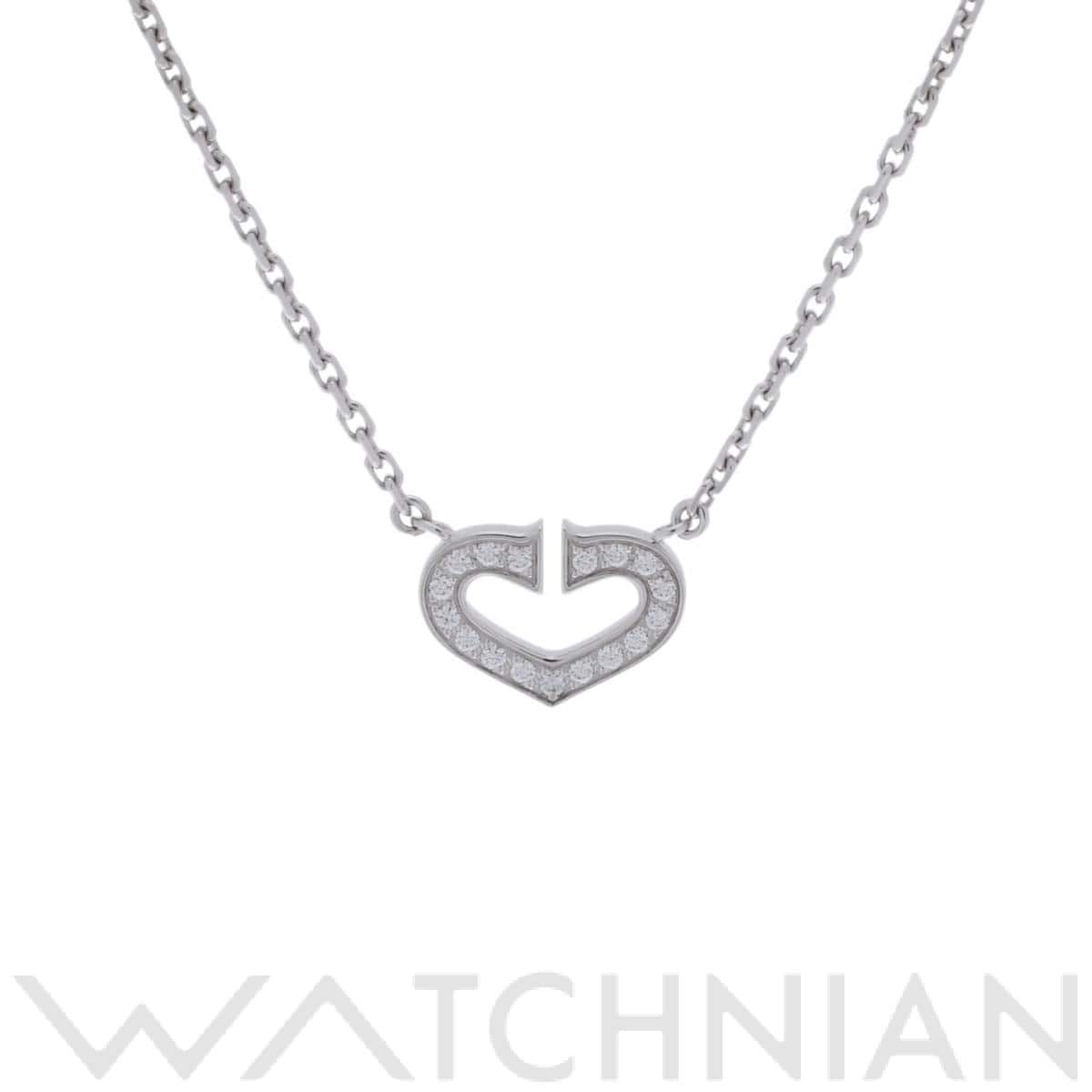 カルティエ Cハート ネックレス シルバー K18ホワイトゴールド WG レディース ジュエリー 【中古】【jewelry】