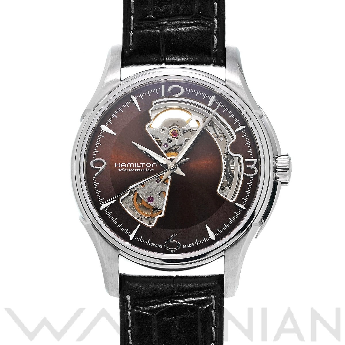 ハミルトン ジャズマスター オープンハート オート H32565595 ブラウン メンズ 時計 【中古】【wristwatch】