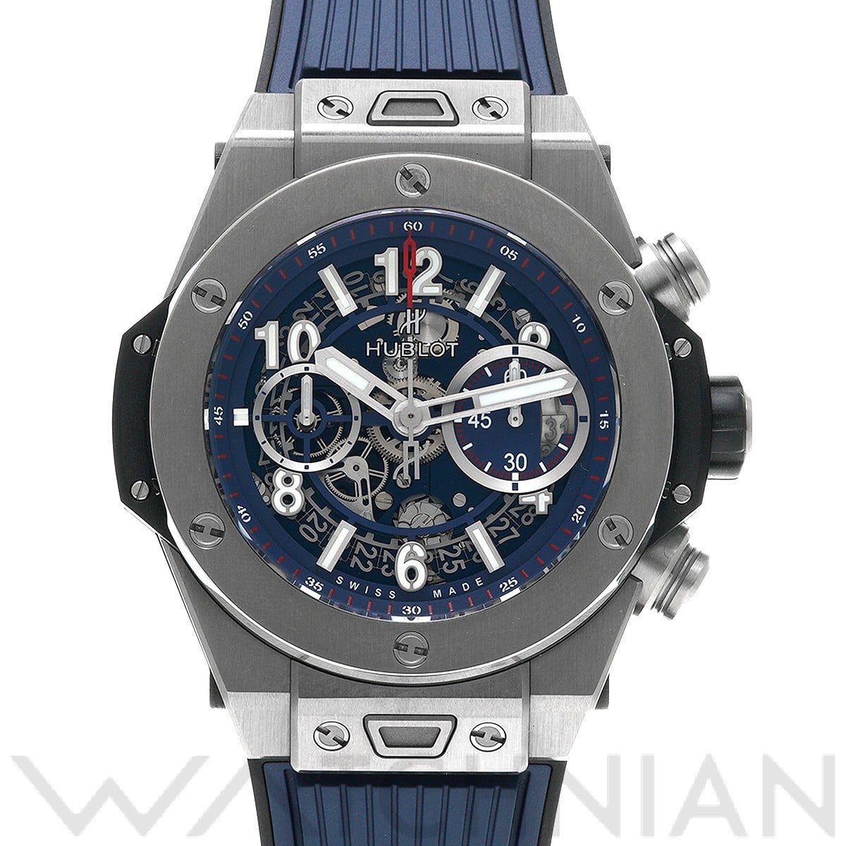 ウブロ ビッグバン ウニコ チタニウム 411.NX.5179.RX ブルー メンズ 時計 【中古】【wristwatch】