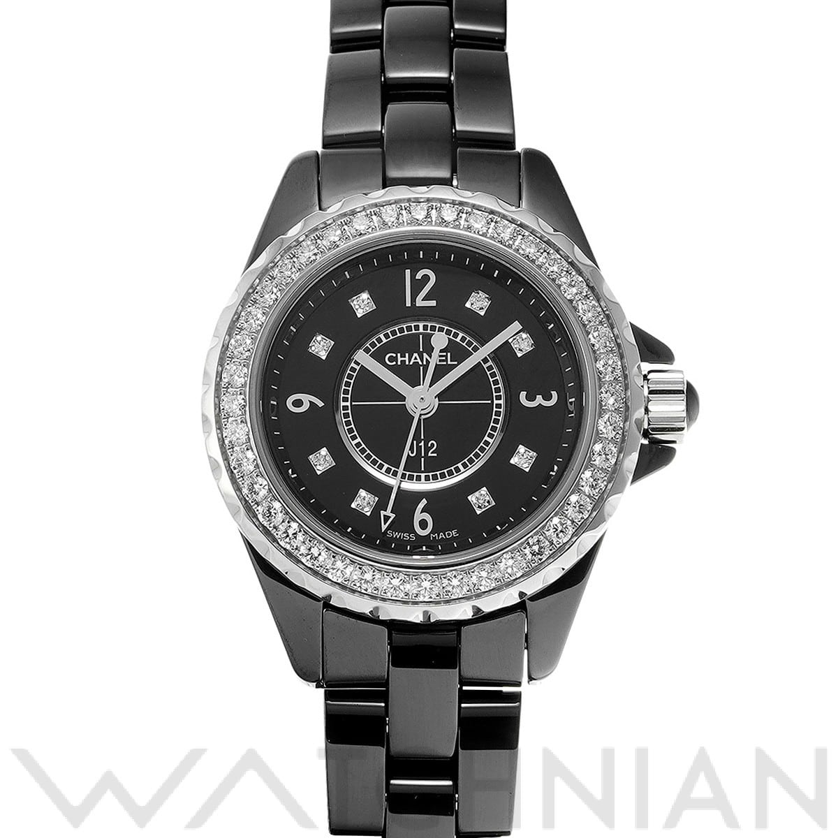 ★*様 CHANEL J12 時計 ダイアモンド　ブラック 中古】CHANEL J12 シャネル J12 38MM ブラックセラミック