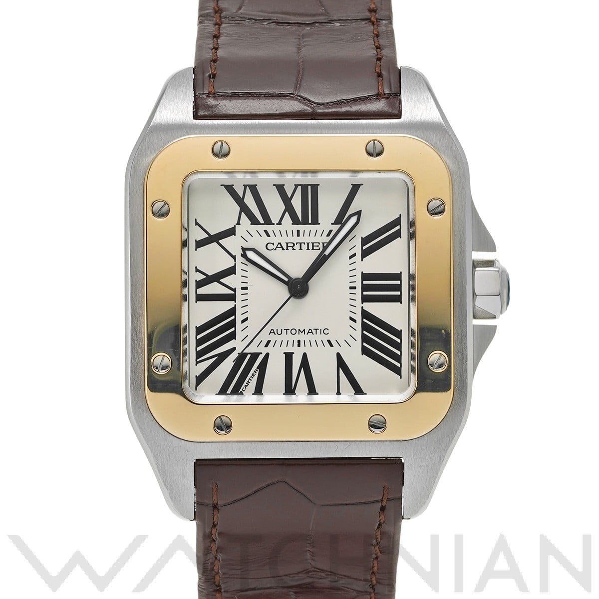 サントス 100 LM W20077X7 シルバー カルティエ CARTIER メンズ 【中古】