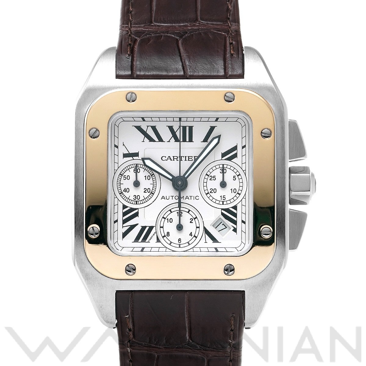 カルティエ / CARTIER サントス 100 クロノグラフ XL W20091X7 シルバー メンズ 時計 【中古】【wristwatch】