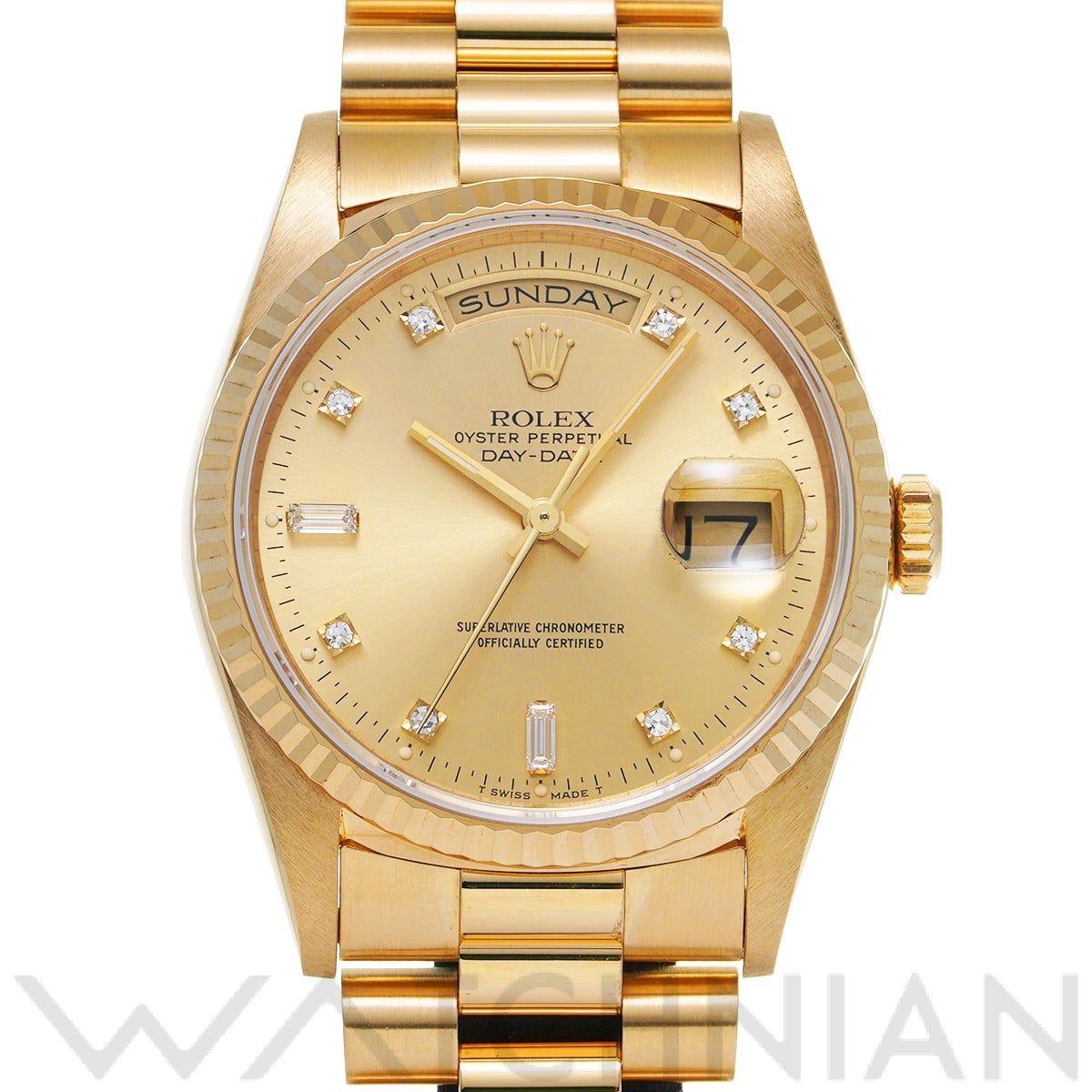 ロレックス デイデイト 18238A シャンパン/ダイヤモンド メンズ 時計 【中古】【wristwatch】