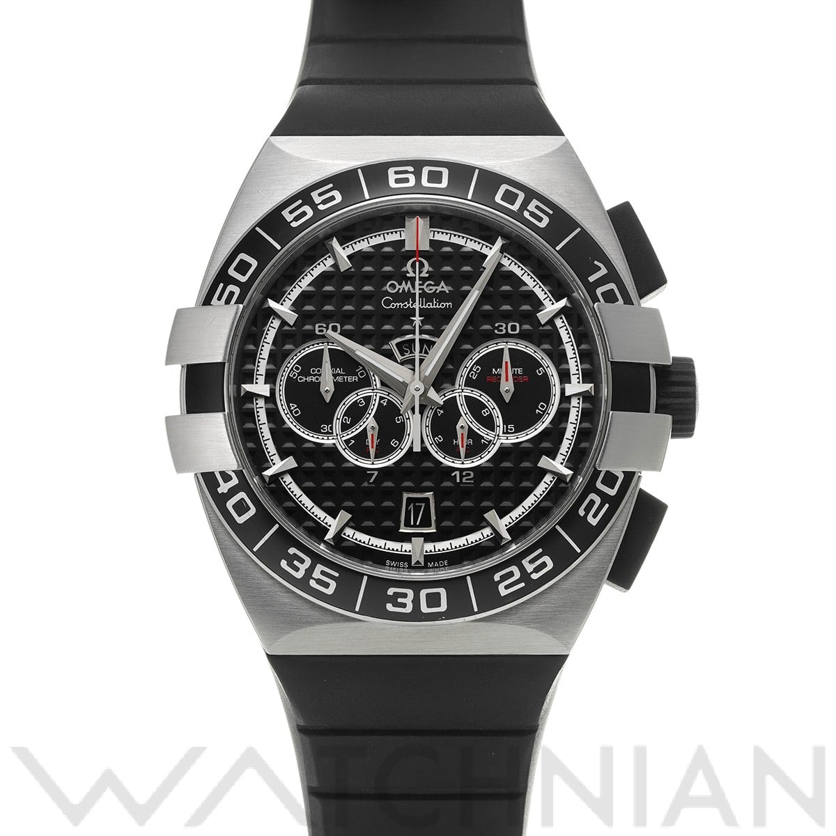 コンステレーション ダブルイーグル コーアクシャル クロノグラフ 121.32.44.52.01.001 ブラック オメガ OMEGA メンズ 【中古】