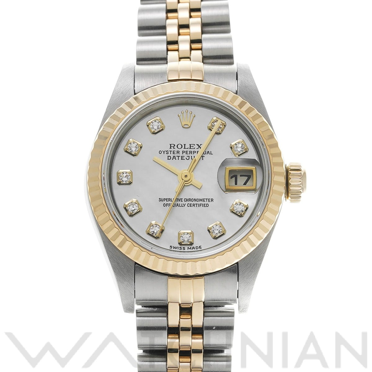 ロレックス デイトジャスト 79173NG ホワイトシェル/ダイヤモンド レディース 時計 【中古】【wristwatch】