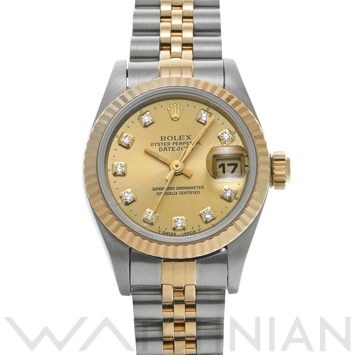 デイトジャスト 69173G W番(1995年頃製造) シャンパン/ダイヤモンド ロレックス ROLEX レディース 【中古】