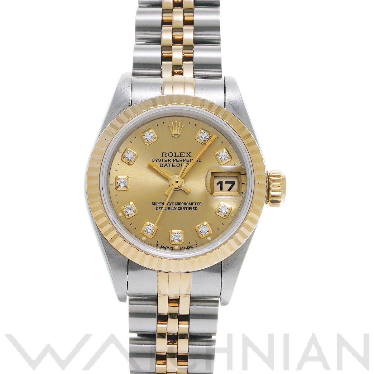 デイトジャスト 69173G W番(1995年頃製造) シャンパン/ダイヤモンド ロレックス ROLEX レディース 【中古】