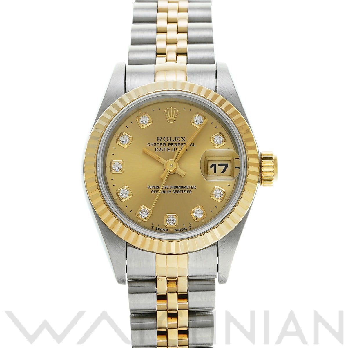 デイトジャスト 69173G W番(1995年頃製造) シャンパン/ダイヤモンド ロレックス ROLEX レディース 【中古】