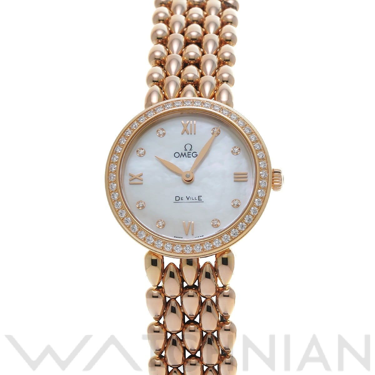 オメガ / OMEGA デ・ヴィル プレステージ クォーツ デュードロップ 424.55.27.60.55.004 ホワイトシェル/ダイヤモンド レディース 時計 【中古】【wristwatch】