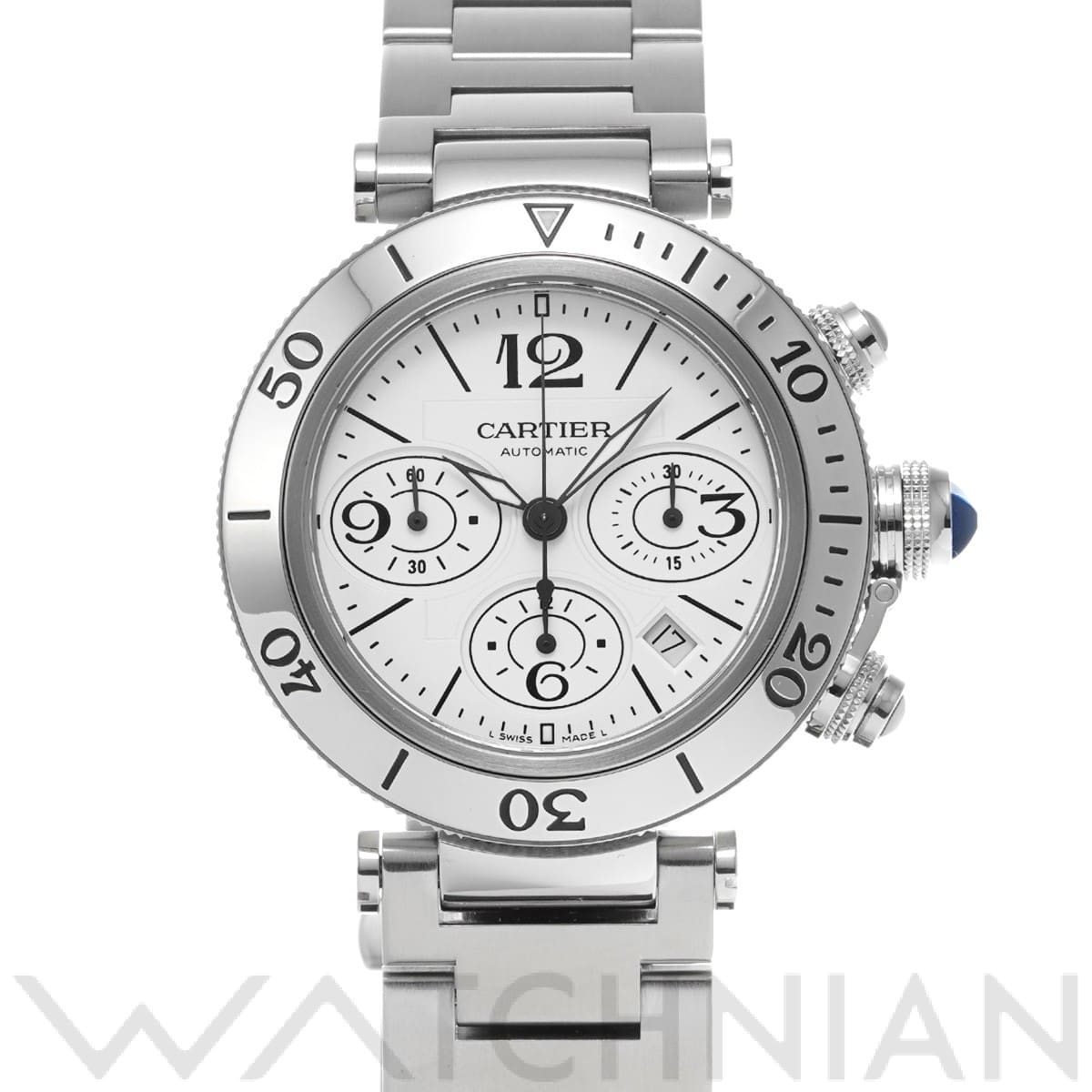 カルティエ / CARTIER パシャ シータイマー クロノグラフ W31089M7 シルバー メンズ 時計 【中古】【wristwatch】