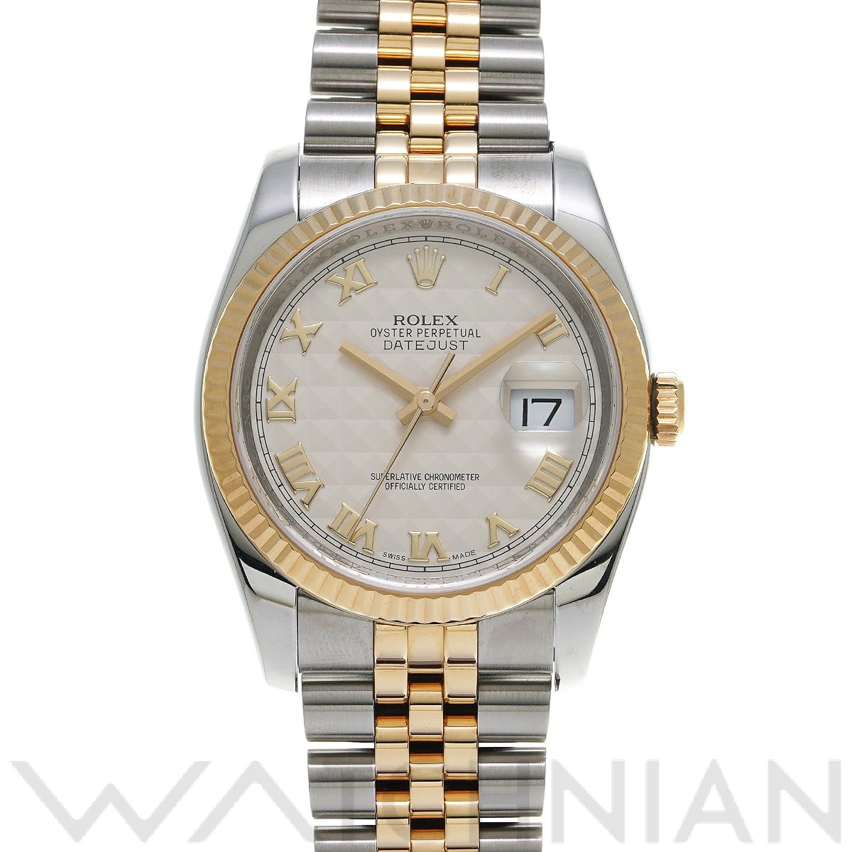 ロレックス デイトジャスト 36 116233 アイボリーピラミッド メンズ 時計 【中古】【wristwatch】