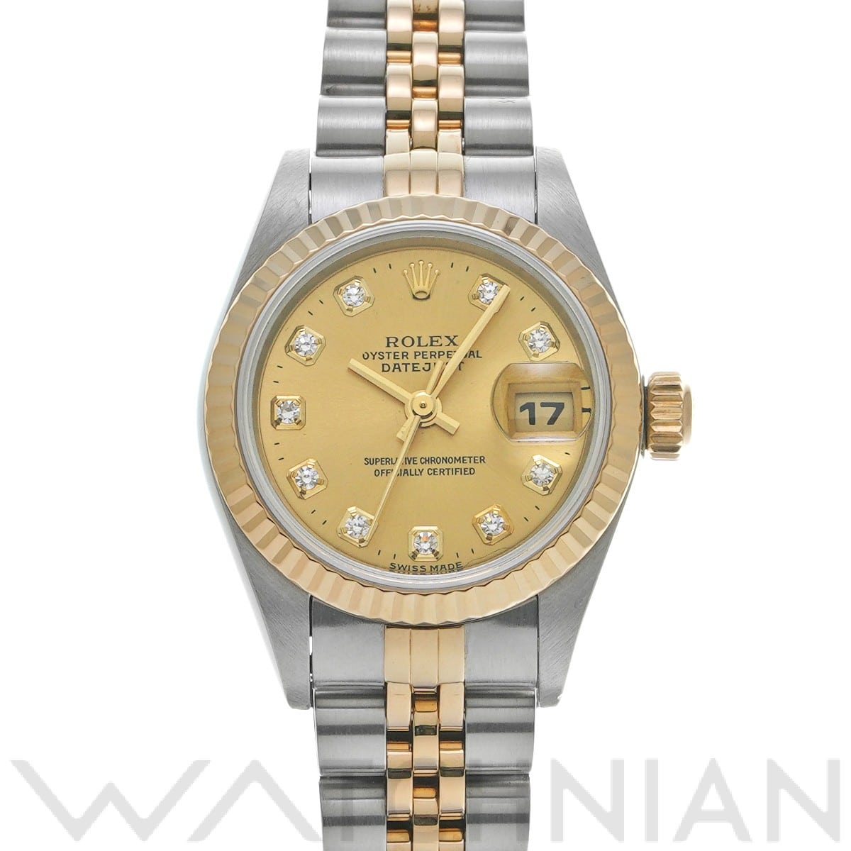 デイトジャスト 69173G U番(1998年頃製造) シャンパン/ダイヤモンド ロレックス ROLEX レディース 【中古】