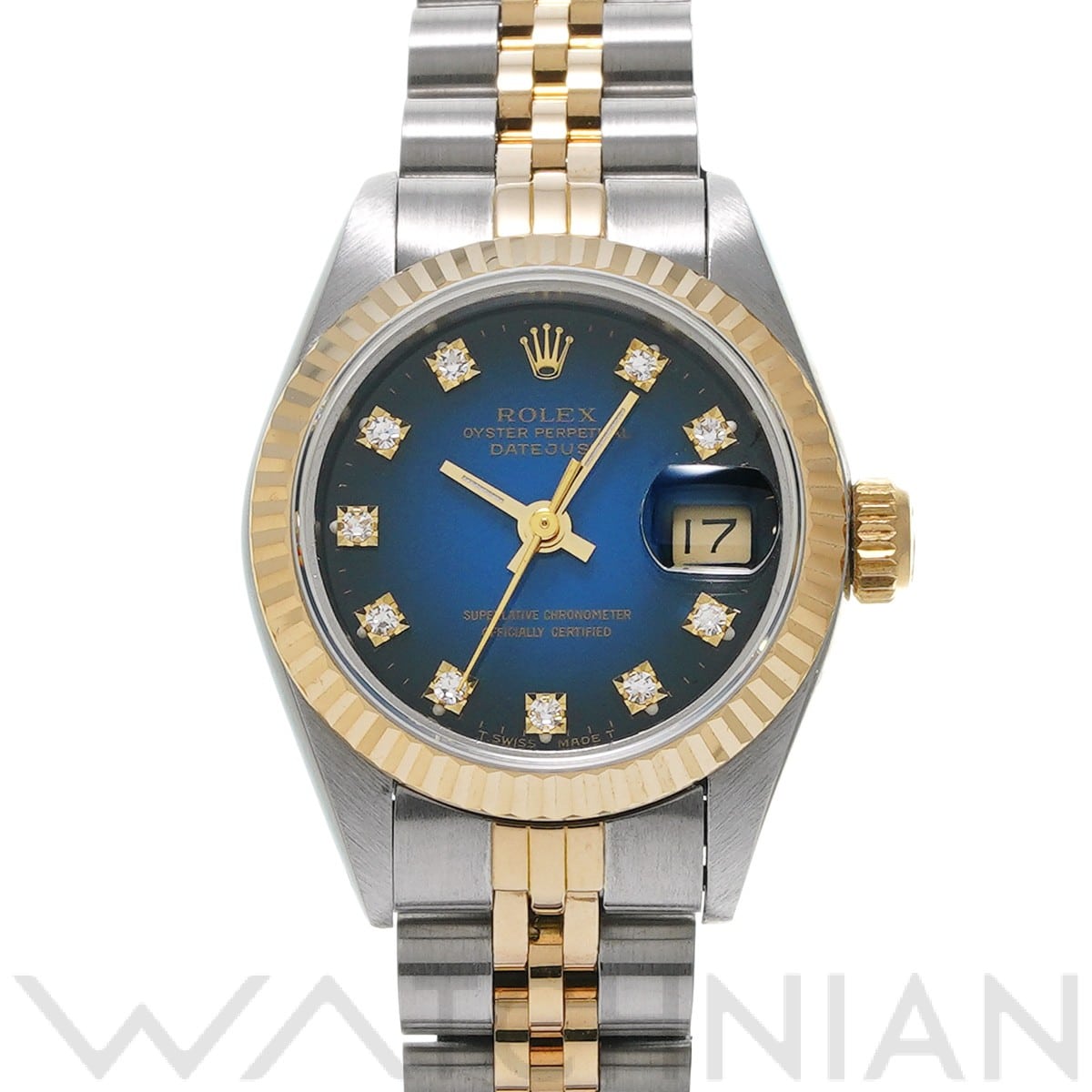 デイトジャスト 69173G R番(1988年頃製造) ブルー・グラデーション/ダイヤモンド ロレックス ROLEX レディース 【中古】