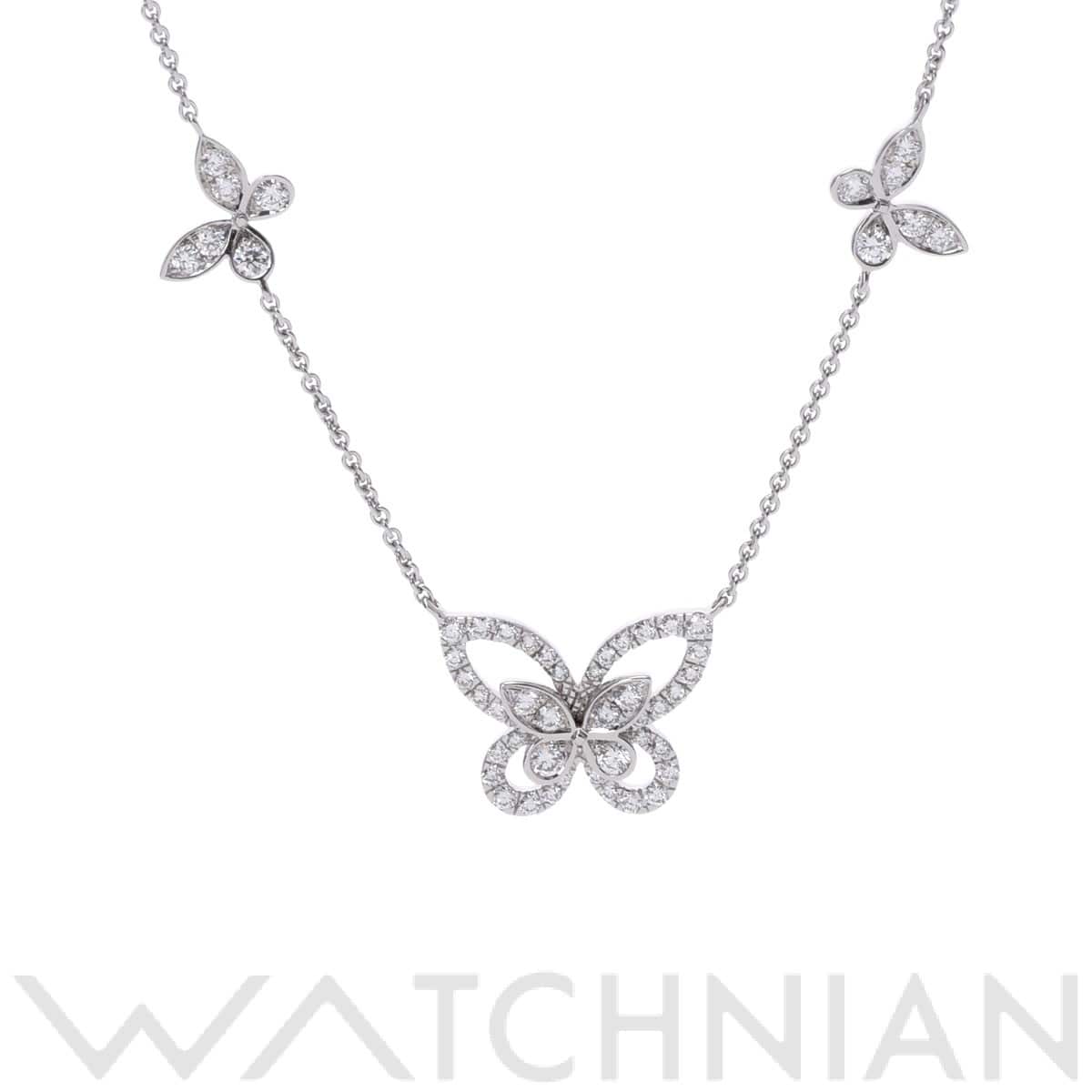 グラフ バタフライシルエット ネックレス シルバー K18ホワイトゴールド WG レディース ジュエリー 【中古】【jewelry】