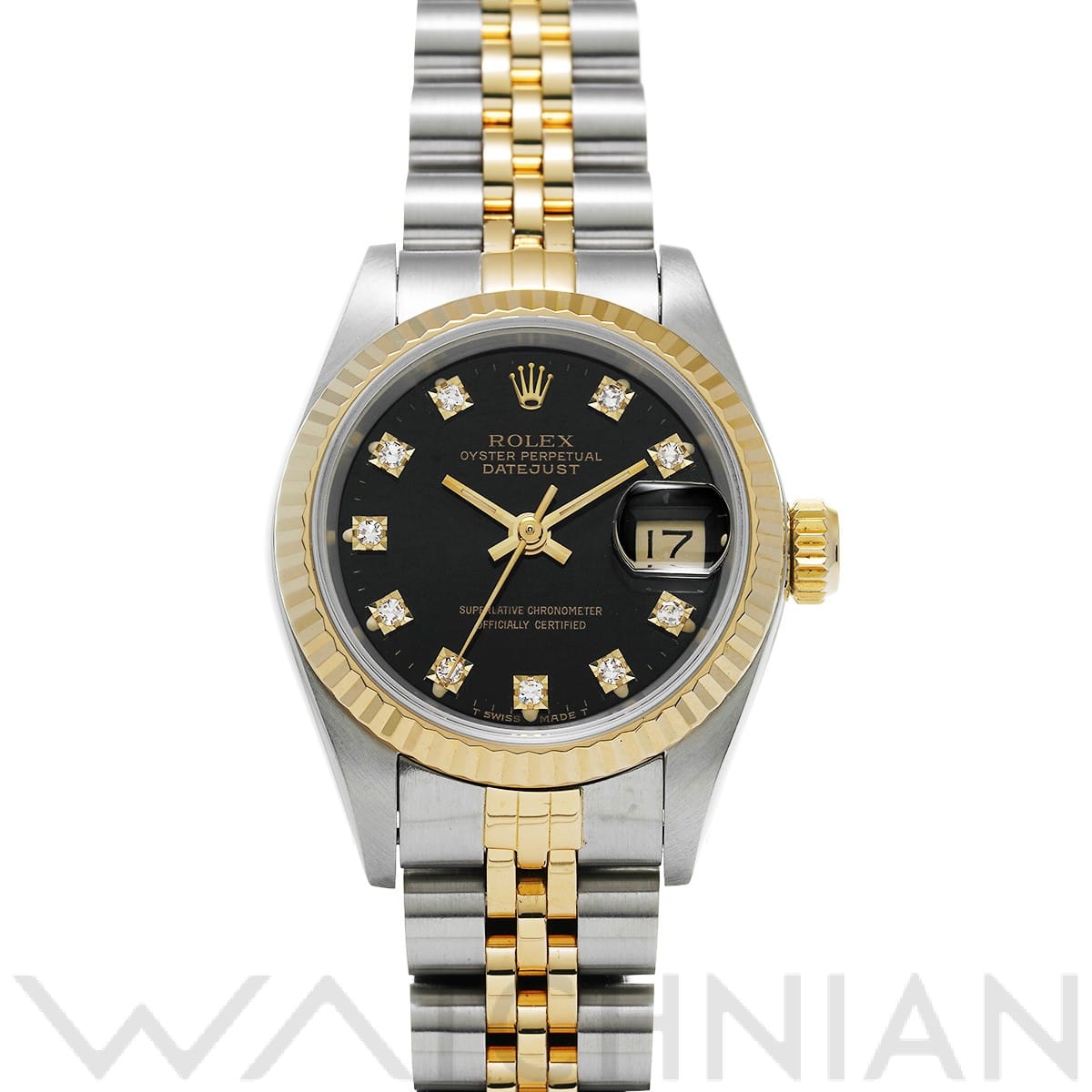 デイトジャスト 69173G L番(1989年頃製造) ブラック/ダイヤモンド ロレックス ROLEX レディース 【中古】