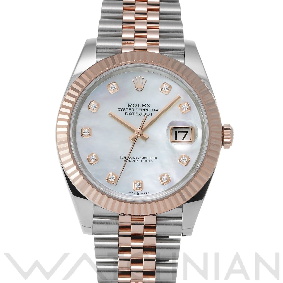 ロレックス デイトジャスト 41 126331NG ホワイトシェル/ダイヤモンド メンズ 時計 【中古】【wristwatch】