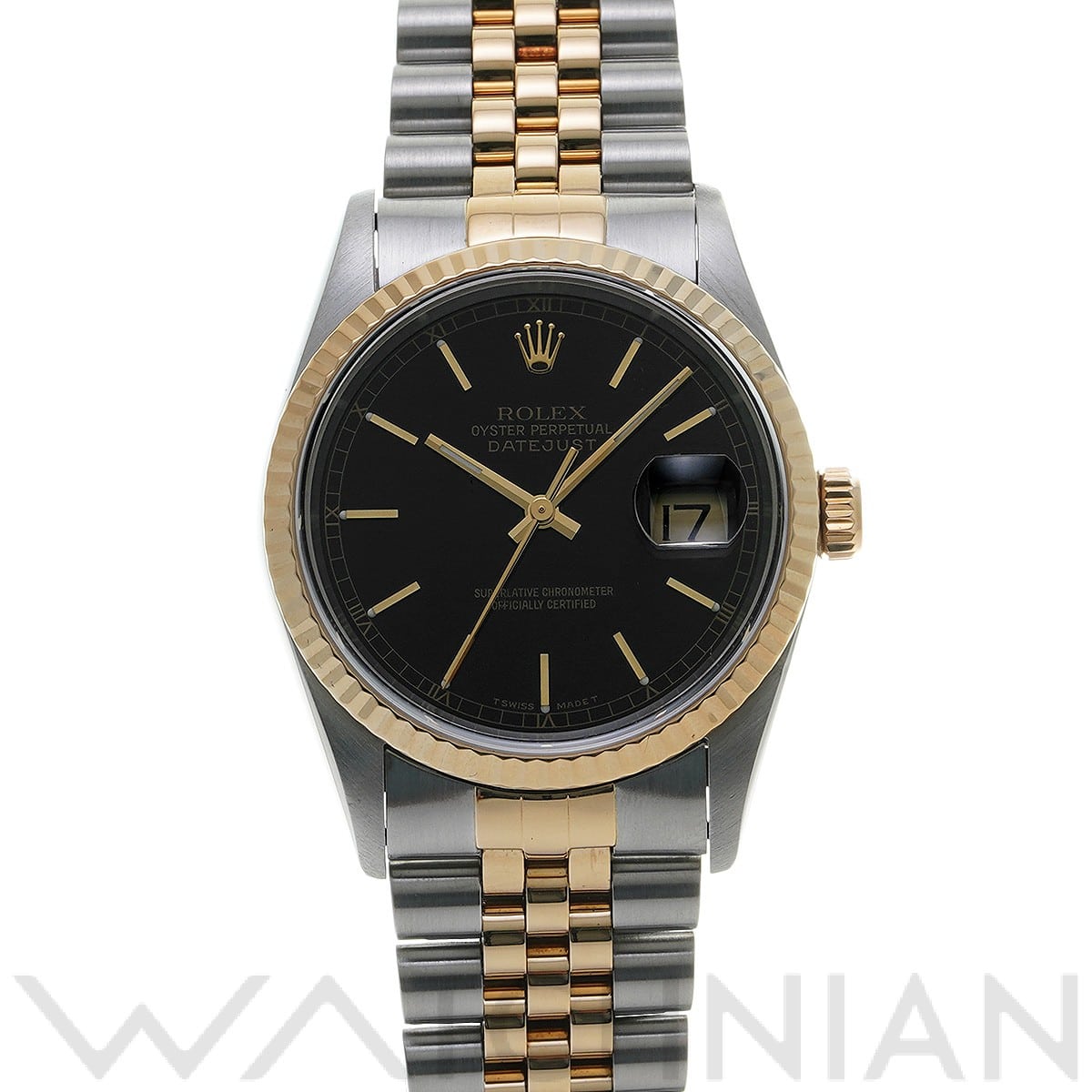 ロレックス デイトジャスト 16233 ブラック メンズ 時計 【中古】【wristwatch】