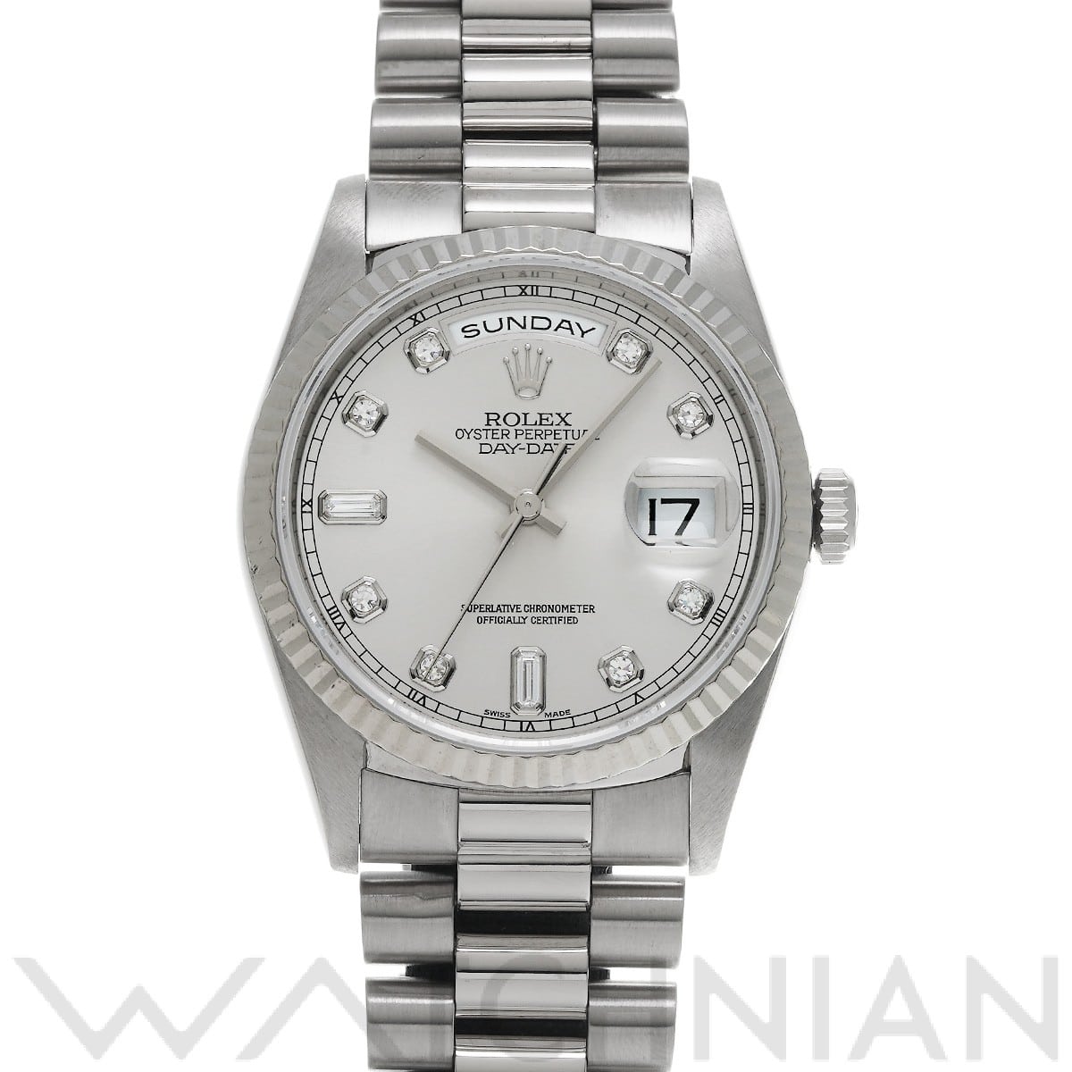 ロレックス デイデイト 18239A シルバー/ダイヤモンド メンズ 時計 【中古】【wristwatch】