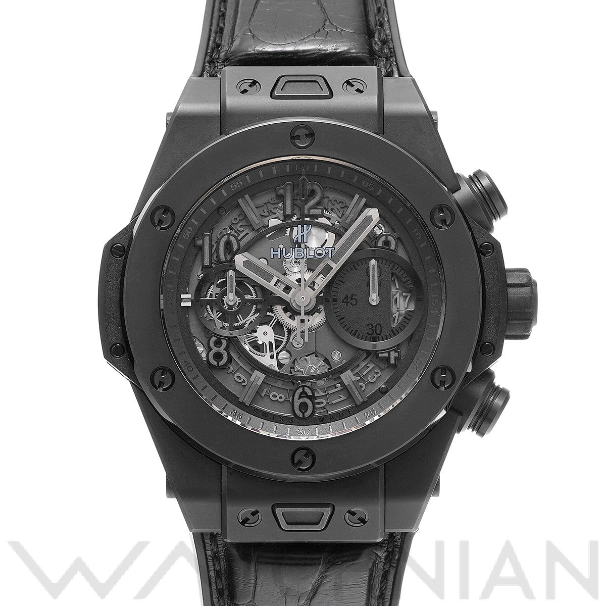ビッグバン ウニコ セラミック オールブラック 411.CI.1110.RX スケルトン ウブロ HUBLOT メンズ 【中古】