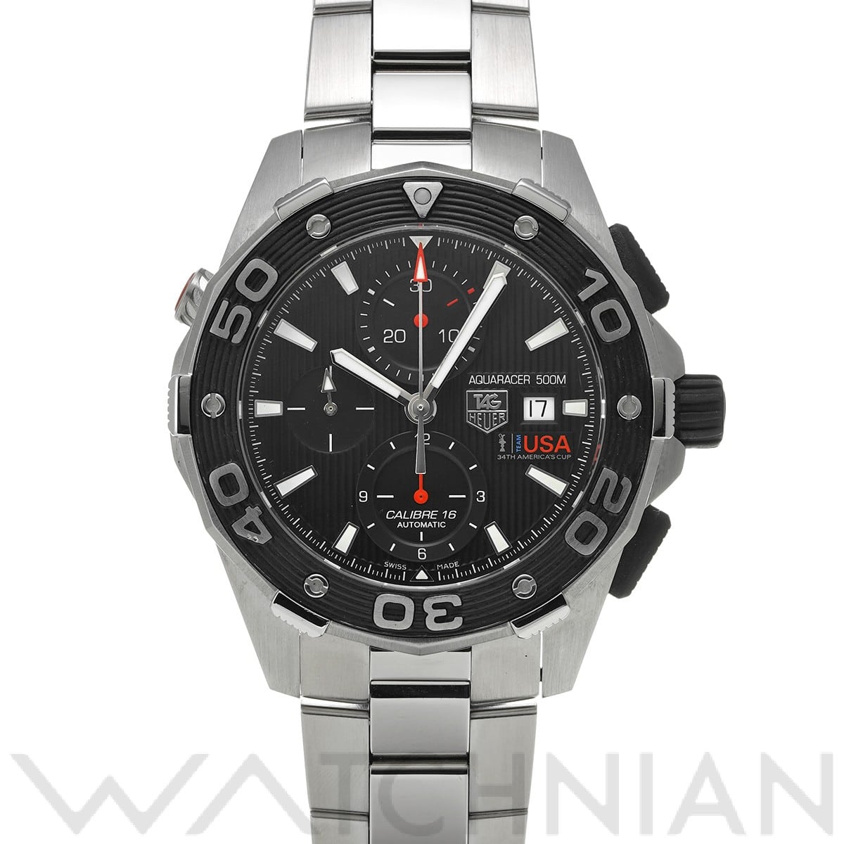 タグ ホイヤー / TAG HEUER アクアレーサー キャリバー16 クロノグラフ アメリカズカップ CAJ2111.BA0872 ブラック メンズ 時計 【中古】【wristwatch】